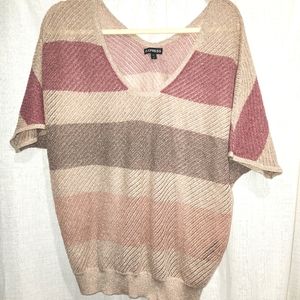 Express L lurex Dolman sleeve sweater top.